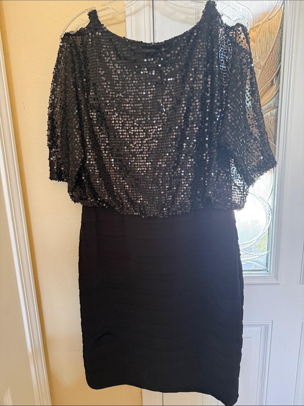 Black Sequin Overlay Midi Dress - Women. 14 by AA Studio AA